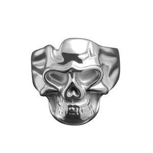 NEW Skull Bikers Polished Silver/SS Ring - Size 6.5